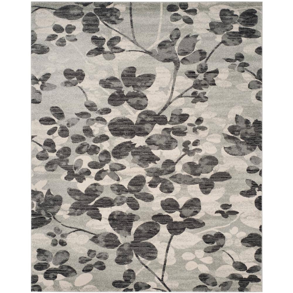Evoke Gray/Black 9 ft. x 12 ft. Floral Area Rug price history on PriceWatchPro