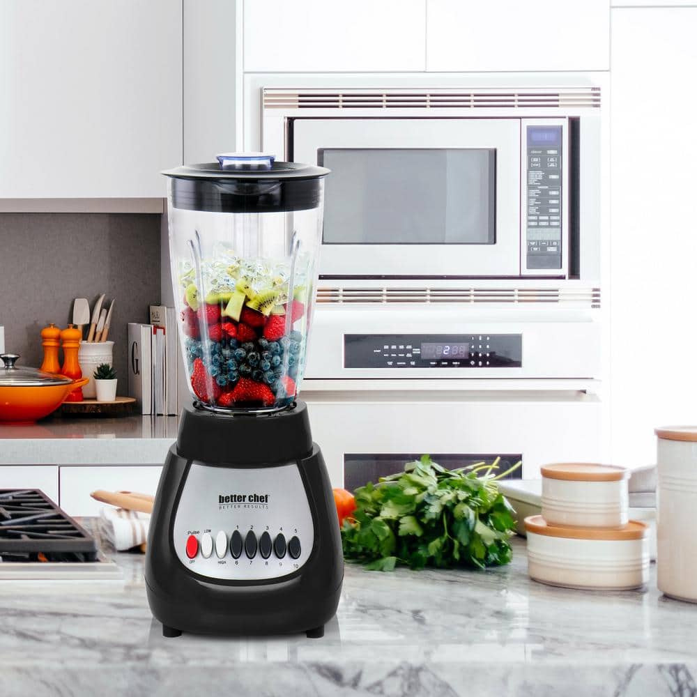 Better Chef Black 10-Speed 50oz Countertop Blender with Plastic Jar