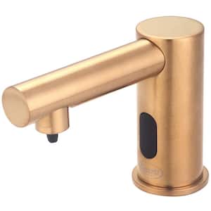 Single Hole No Handle Deck Mount Electronic Sensor Utility Faucet Soap Dispenser Brushed Gold