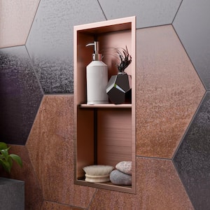 12 in. W x 24 in. H x 4 in. D Stainless Steel Shower Niche in Brushed Copper PVD