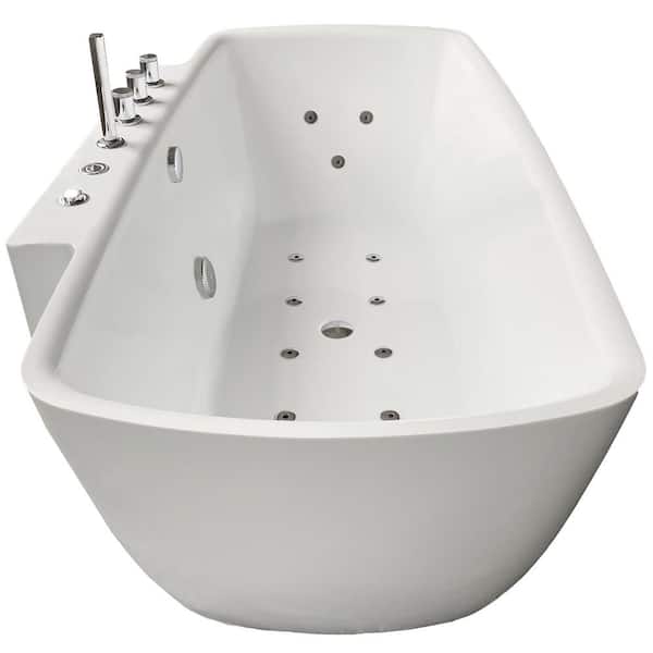Bianca 68 in. Acrylic Flatbottom Whirlpool Bathtub in White Bianca 68 in. Acrylic Flatbottom Whirlpool Bathtub in White