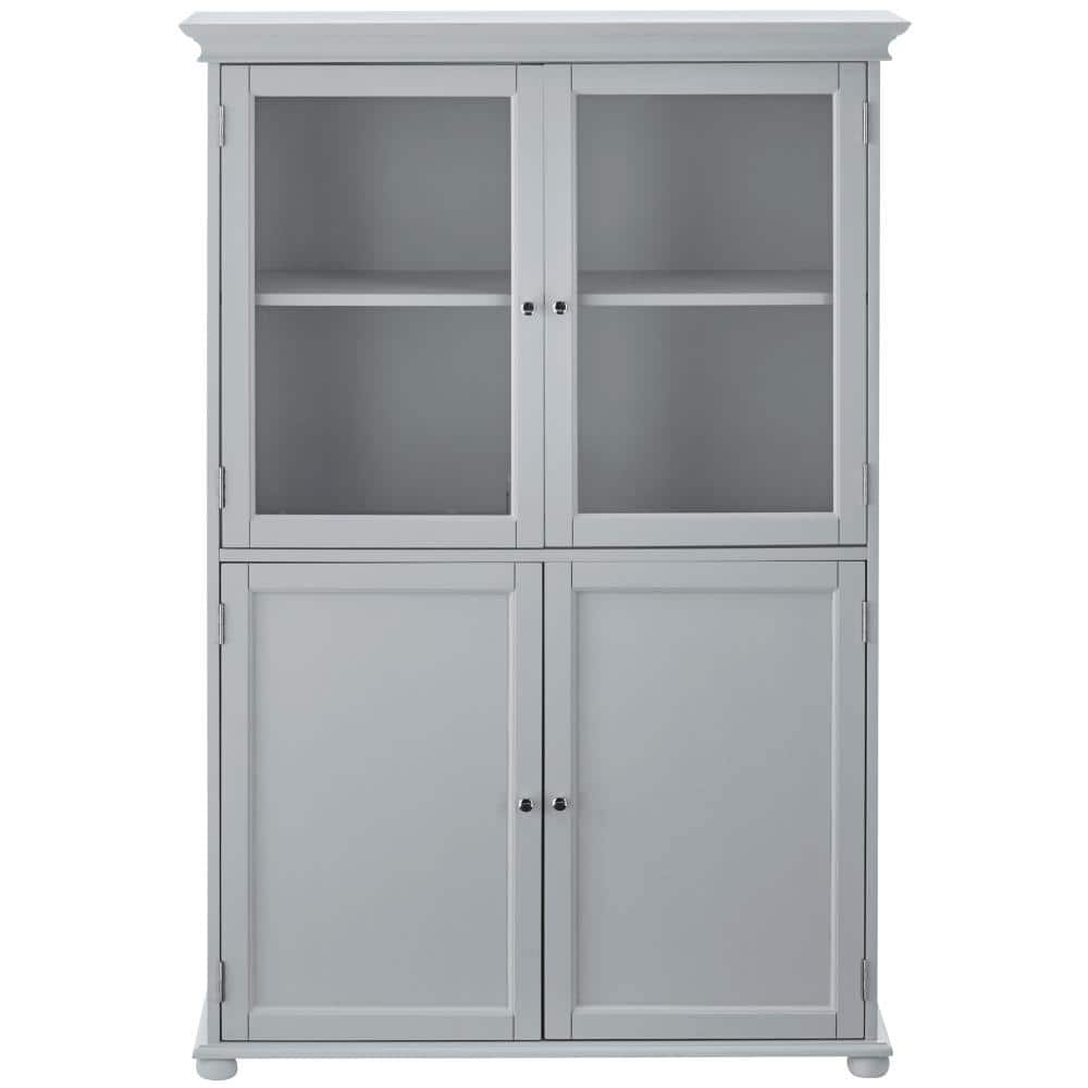 Gray Freestanding Linen Cabinet