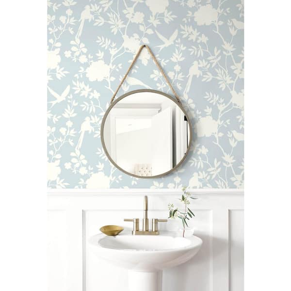 Mono Hampton Blue Toile Vinyl Peel & Stick Wallpaper Roll (Covers 40.5 Sq. Ft.)