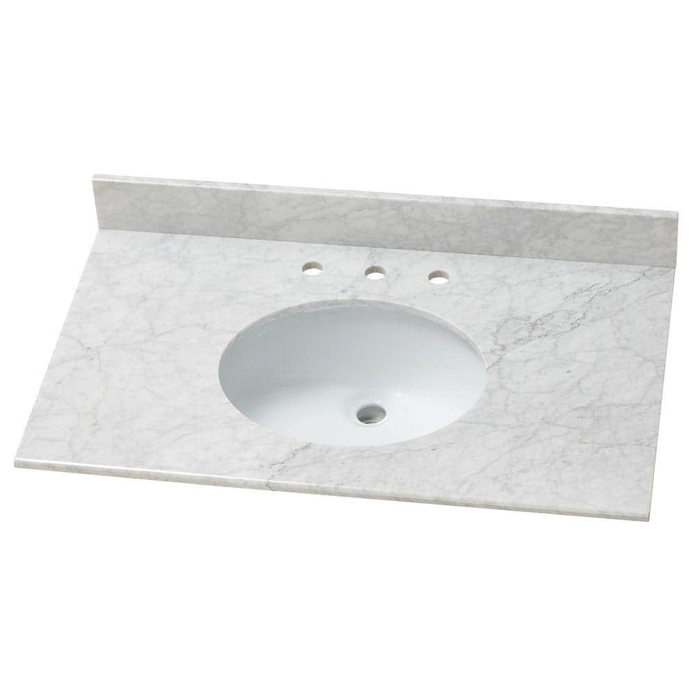 Home Decorators Collection 37 In W Stone Effects Vanity Top In Carrera Seb3722 Ce The Home Depot