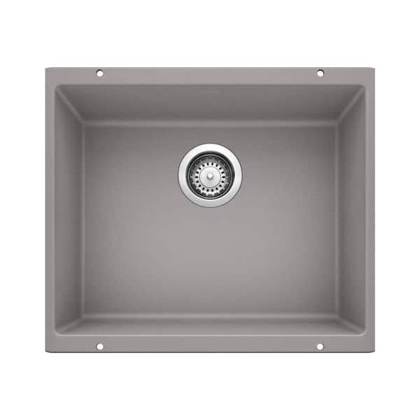 Blanco Precis Undermount Granite 20.75 in. x 18 in. Single Bowl Kitchen Sink in Metallic Gray