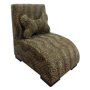 22.75 in. H Leopard Lounge Upholstered Pet Furniture