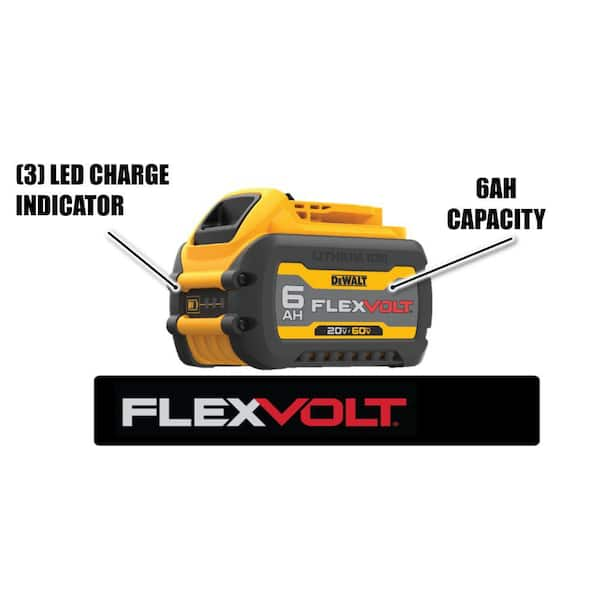 DeWalt 20V-60V Max FLEXVOLT DCB606-2 6 Ah Lithium-Ion Battery Combo Pack 2 PC