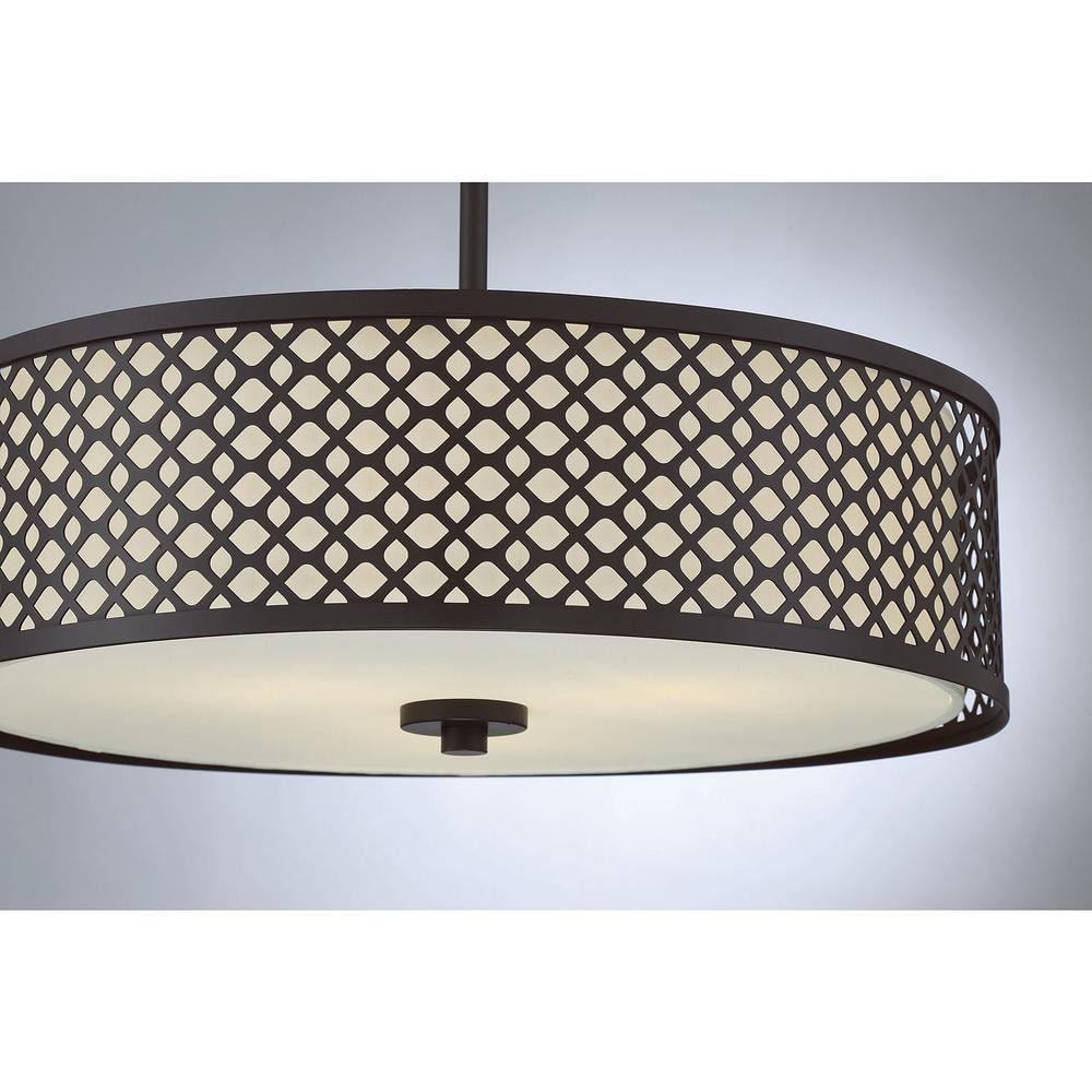 Brushed Nickel 18" Drum Pendant Light with LED Compatibility