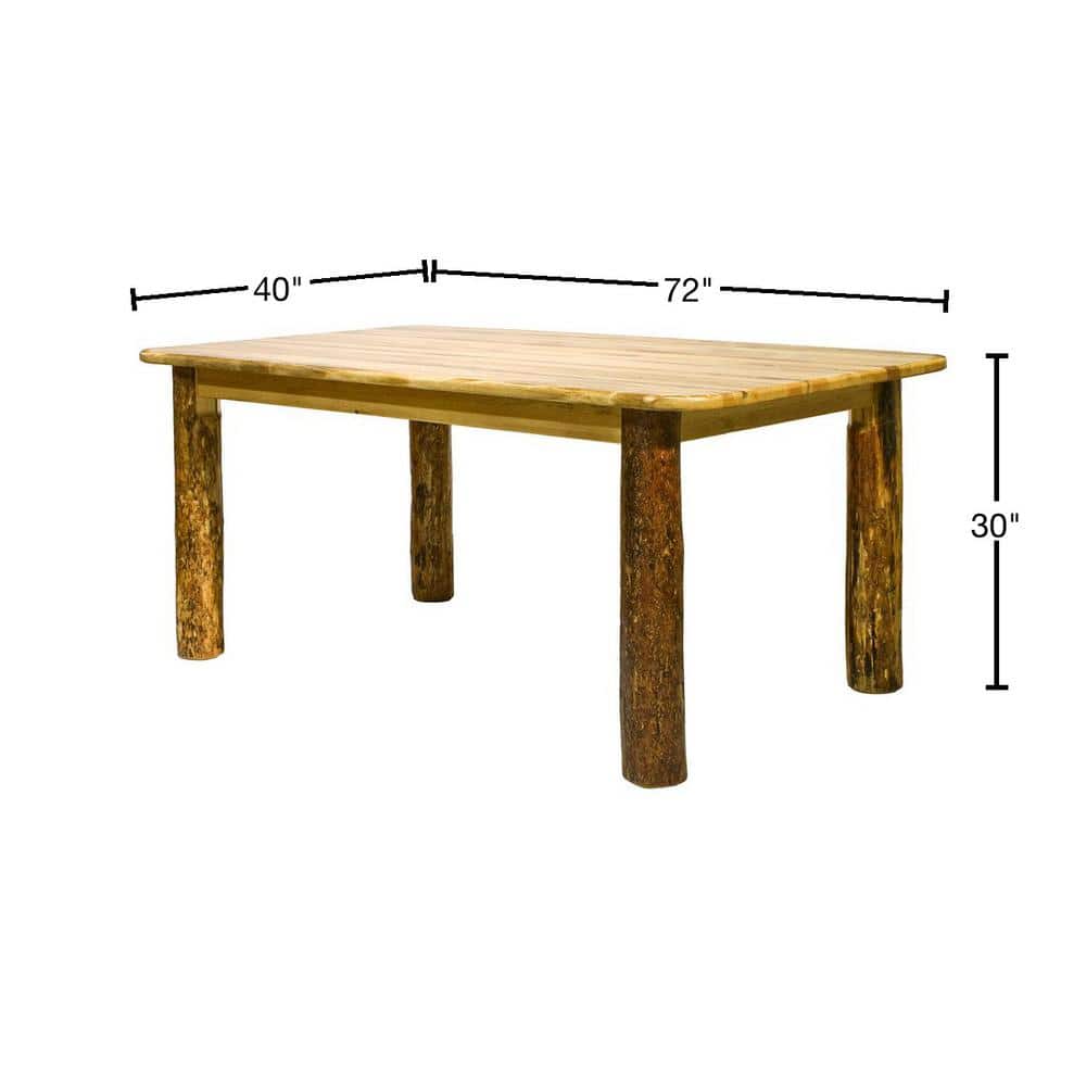 Rustic Reclaimed Pine 72" Extendable Dining Table for Six