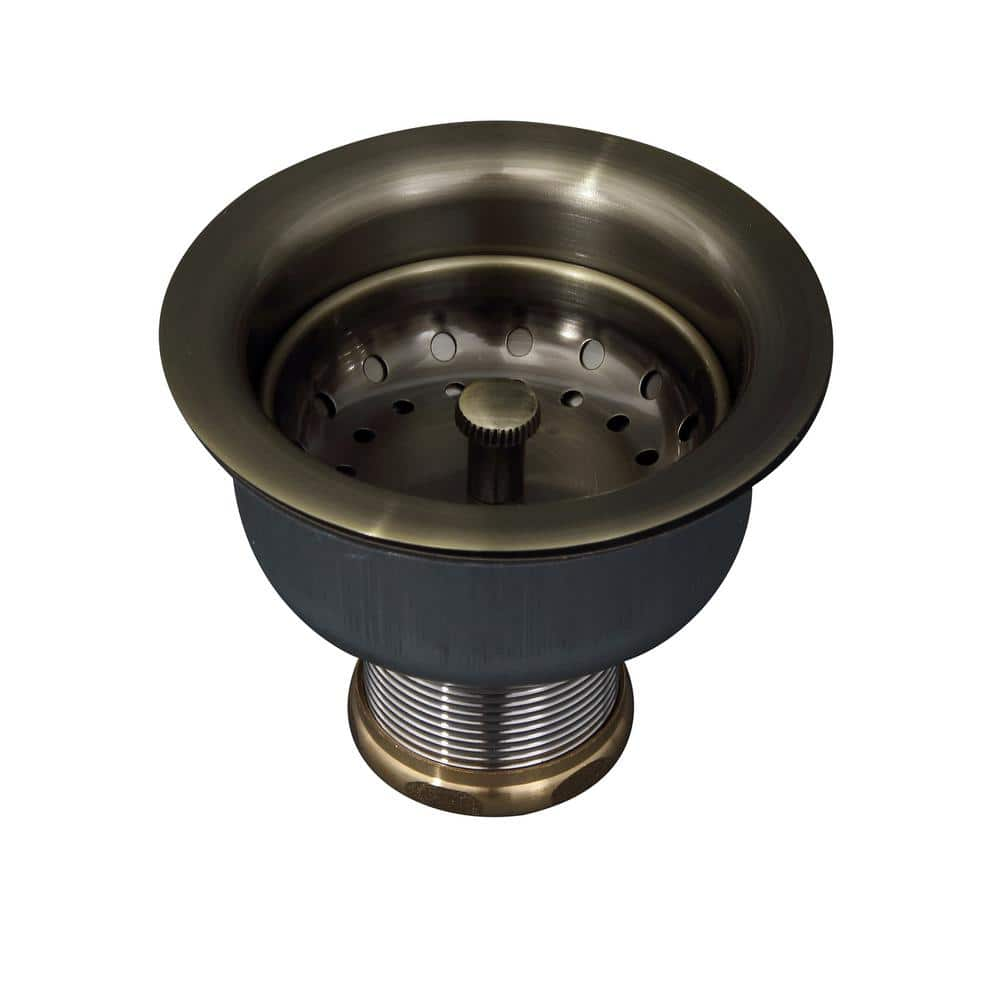 Kitchen Sink Drain with Basket Strainer - Aged Brass 4296226