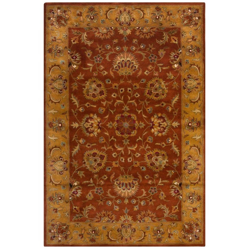 Safavieh Heritage Red Natural 6 Ft X 9, Mission Style Wool Area Rugs