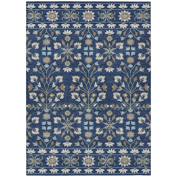 Chantille Machine Washable Indoor/Outdoor Abstract ACN3048 Navy 5 ft. x 7 ft. 6 in. Area Rug