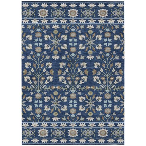 Chantille Machine Washable Indoor/Outdoor Abstract ACN3048 Navy 9 ft. x 12 ft. Area Rug