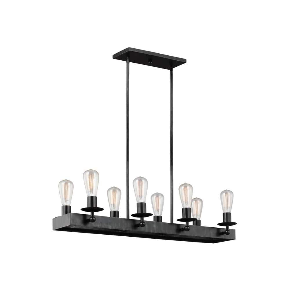 Ravenwood Stardust Finish 8-Light Industrial Steel Chandelier