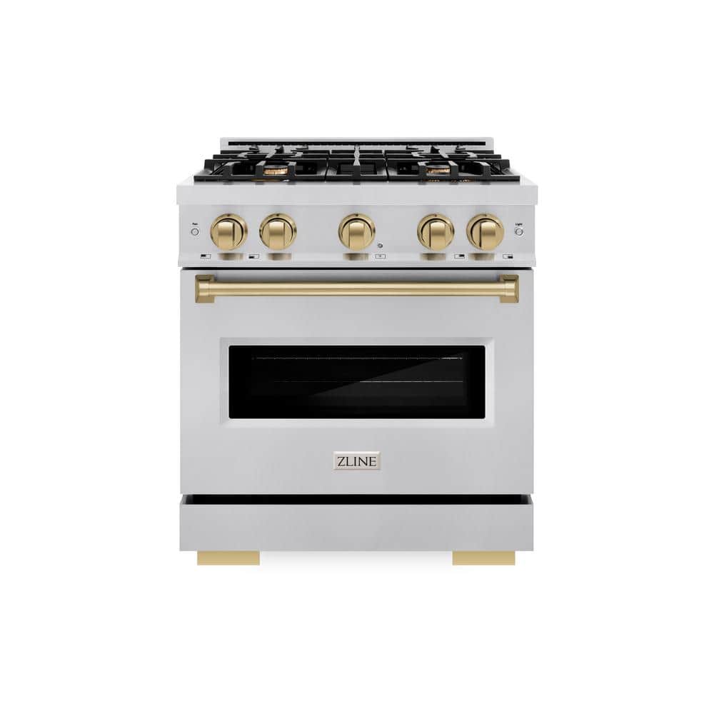 Classic 30 in. 4-Burner Gas Range with Gas Convection Oven in Stainless Steel and Champagne Bronze price history on PriceWatchPro