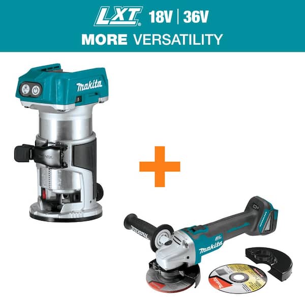 18V LXT Lithium-Ion Brushless Variable Speed Compact Router with 18V LXT Brushless 4-1/2 in./5 in. Cut-Off/Angle Grinder