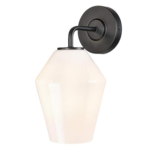 Light Society Clare 4.7 in. Black/Opal Wall Sconce