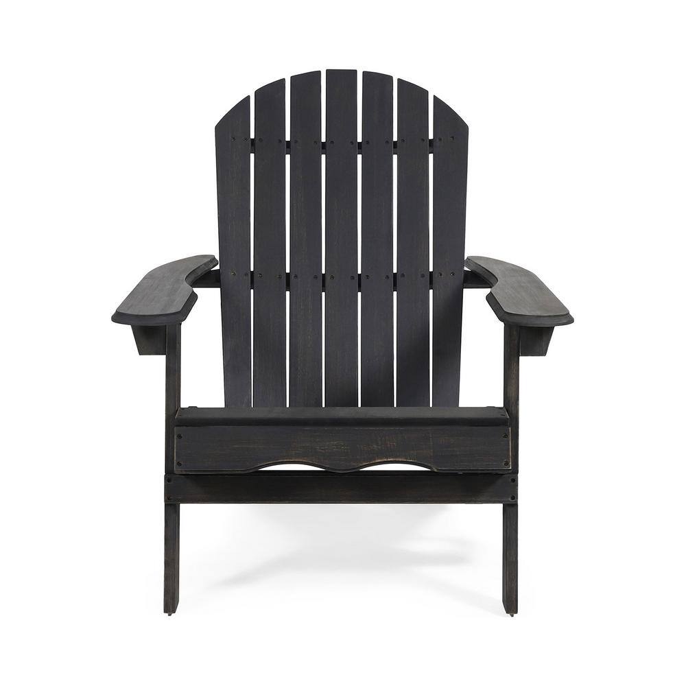 Outdoor Reclining Acacia Wood Adirondack Chair with Footrest, Armrest and F
