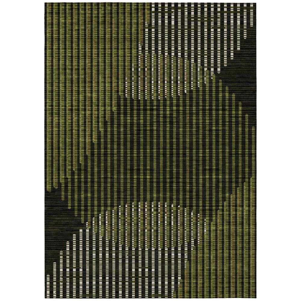 Olive Synthetic Flat Woven Washable Non-slip 8' x 10' Area Rug