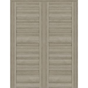 Louver 48 in. x 83.25 in. Both Active Shambor Wood Composite Double Prehung Interior Door