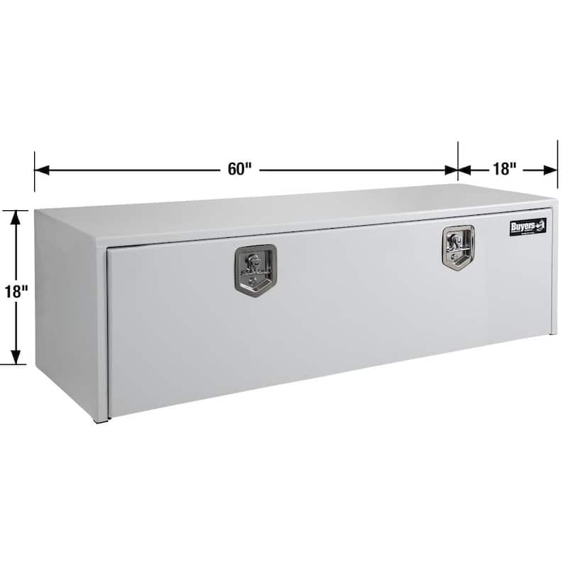 18 in. x 18 in. x 60 in. White Steel Underbody Truck Tool Box