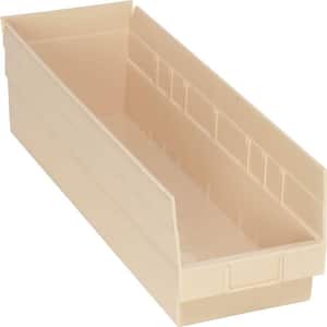 Economy Shelf 13.7 Qt. Storage Tote in Ivory (6-Pack)