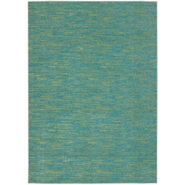 Blue, Green 4 ft. x 6 ft. Woven Polypropylene Indoor/Outdoor Area Rug