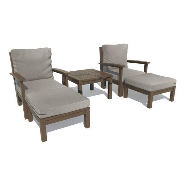 Highwood Bespoke Deep Seating 5-Piece Chaise Set with Side Tableand with Cushions