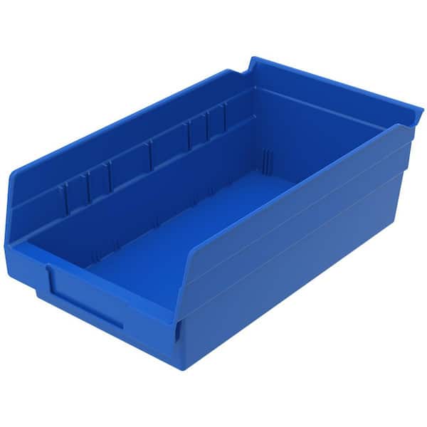 30130 Series, 6 5/8 in. W x 11 5/8 in. D x 4 in. H, Blue Open Hopper Shelf Bins Storage Organizer System, 12-Pack
