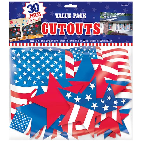 Amscan Patriotic Cutout Assortment Kit (30-Count, 2-Pack)