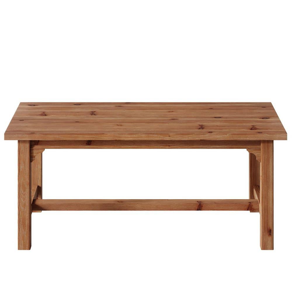 Roesler Dark Brown Solid Wood Rectangle 63 in. 4 Legs Dining Table Seats 6, Farmhouse Kitchen Table for Dining Room