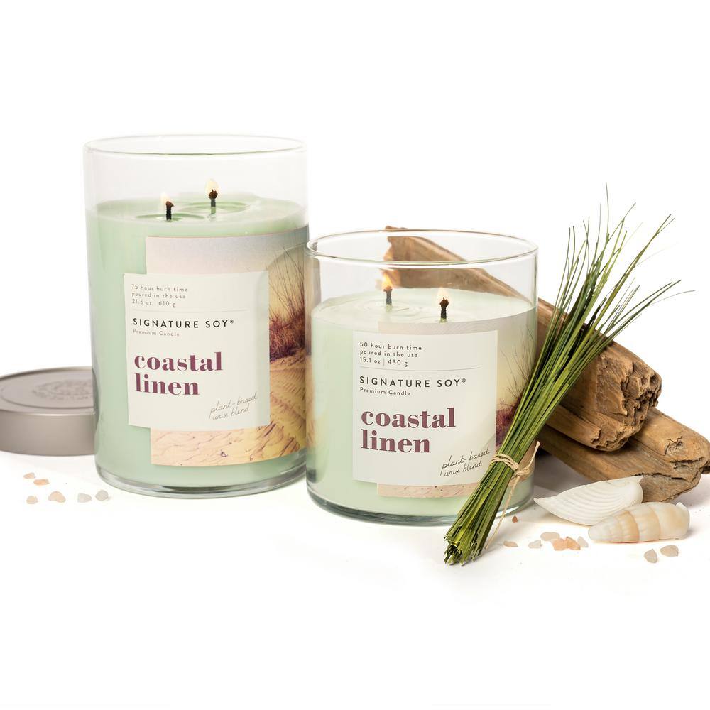 White Lavender Coastal Linen Scented Soy Jar Candle