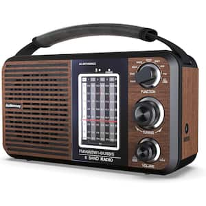 AM FM Portable Radio Shortwave Radio with Bluetooth and Strong Reception, Plug in Wall or Battery Powered Rechargeable