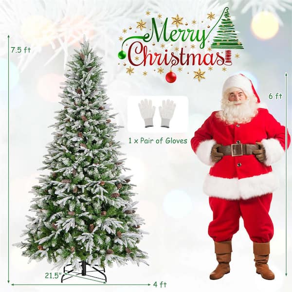 Costway 7.5 ft. PreLit 470 LED Lights Artificial Christmas Tree