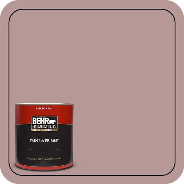 BEHR PREMIUM PLUS 1 qt. #130F-4 Fond Memory Flat Exterior Paint & Primer
