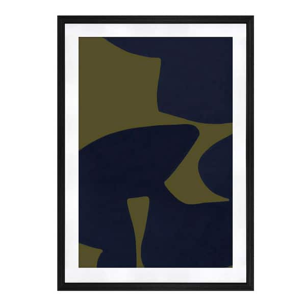 Remiel 2-Olive and Navy, 1-Piece, Framed Paper Art Print 28 in. x 20 in.