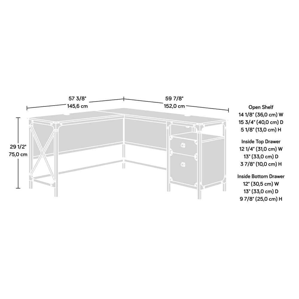 Milled Mesquite L-Shaped Corner Computer Desk with Drawer