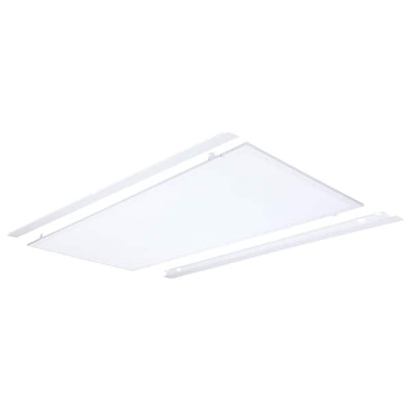 2 x 4 Matte White Integrated LED Flat Panel Troffer Kit Selectable Wattage and Color Temperature Ceiling Light