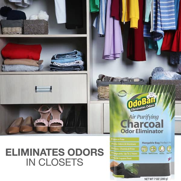 OdoBan 7 oz. Charcoal Odor Eliminator Air Purifying Natural Non Toxic Odor Remover Moisture Absorber Bag for Car Home 9760A61 200M The Home Depot