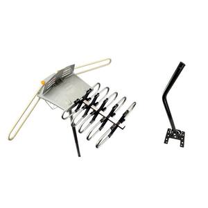 Amplified Outdoor Remote Controlled HDTV Antenna UHF VHF FM Radio 360° Rotation Kit 75 ft.