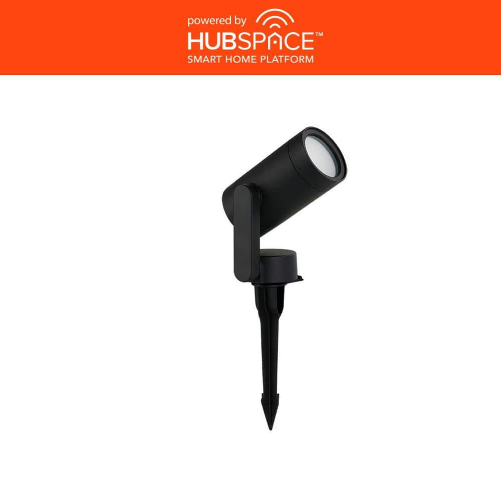 Smart 450 Lumens Low Voltage Black LED Outdoor Spotlight Powered by Hubspace (1-Pack)