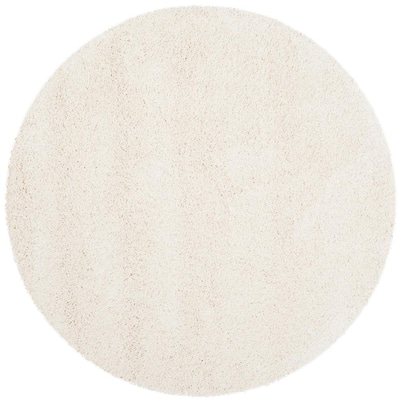 Milan Shag Ivory 3 ft. x 3 ft. Round Solid Area Rug