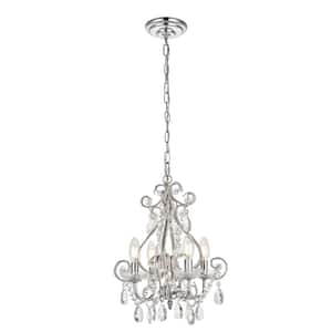 Timeless Home Kaitlin 12.6 in. W x 16.3 in. H 4-Light Chrome Pendant