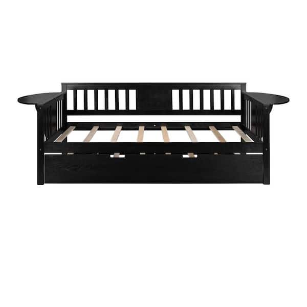 HomeRoots Black Composite Frame Twin Panel Bed