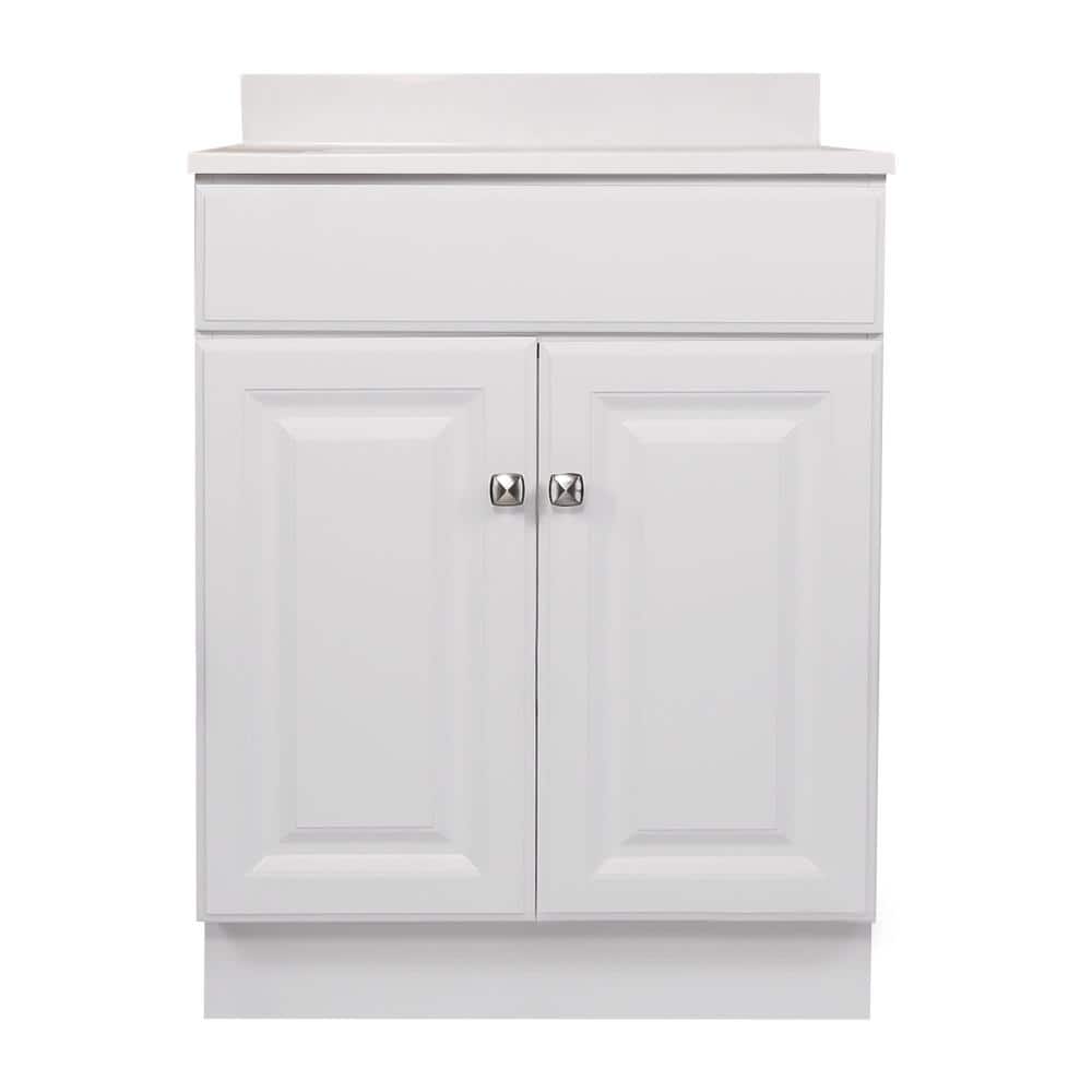 Wyndham 25-Inch White Cultured Marble Single Sink Vanity
