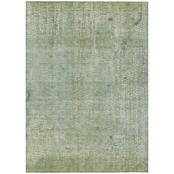 Chantille Machine Washable Indoor/Outdoor Abstract ACN2087 Green 8 ft. x 10 ft. Area Rug