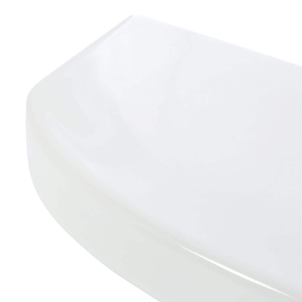White Ceramic Minimalist Toilet Tank Cover