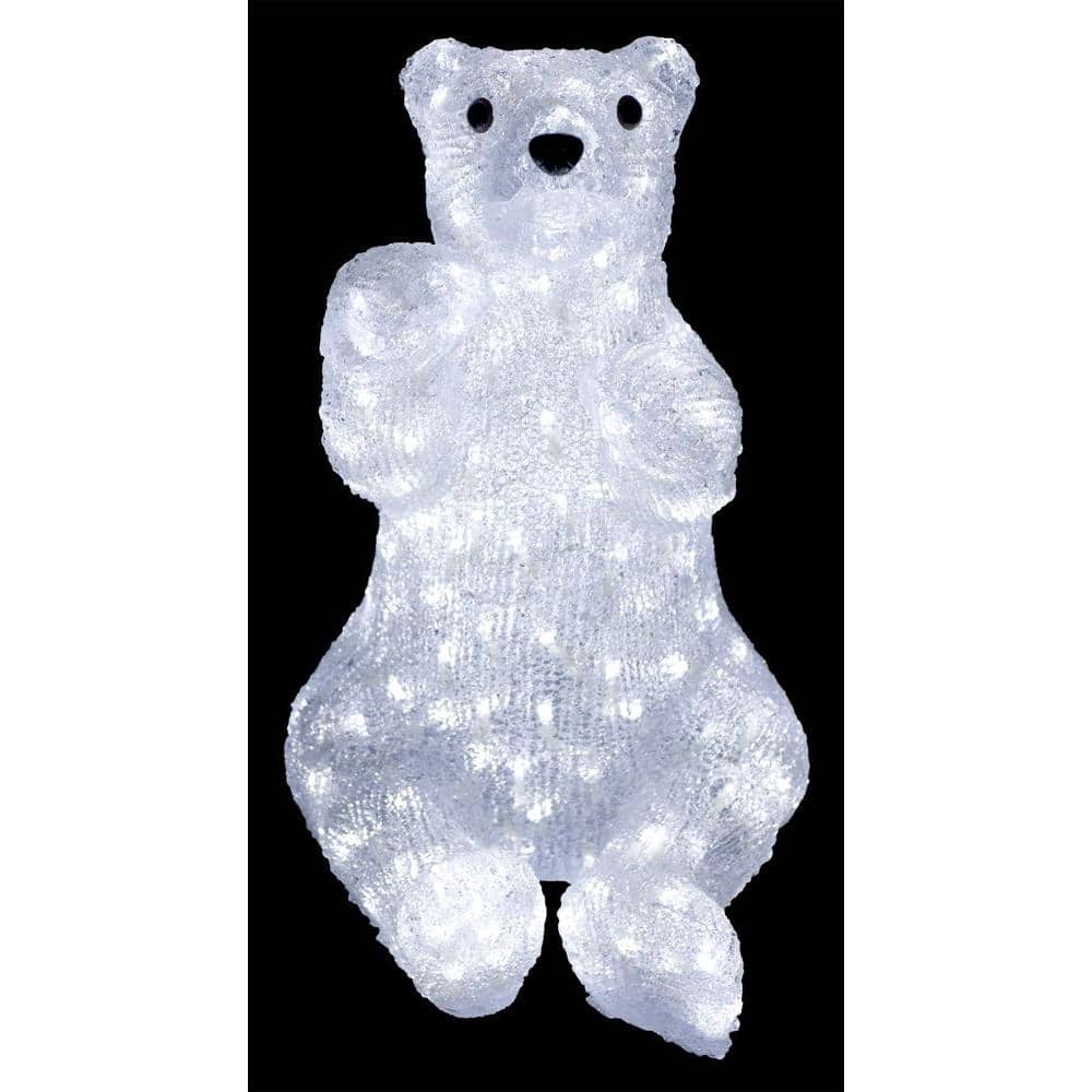 XEPA 25 in. Decorative Sitting Bear Sculpture LED Light EHX