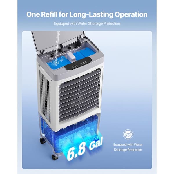SKYSHALO Evaporative Air Cooler, 1800 CFM with 6.8 Gal. Water Tank