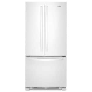 33 in. 22 cu. ft. French Door Refrigerator in White with Water Dispenser